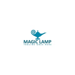 Magic lamp logo template isolated on white background