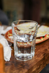 glass cup on a table, symbolizing clarity, transparency, and receptivity to new ideas and perspectives. Metaphor for openness