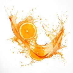 Orange juice splash. Vector fresh drink swirl © Sweet_Harmony 💙💛