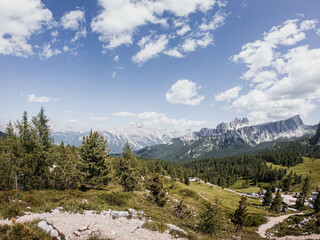 View of the mountains in the summer