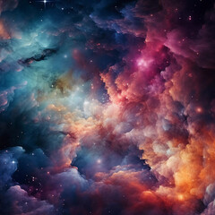 Colorful space galaxy cloud nebula, Stary night cosmos, Universe science astronomy, Supernova...