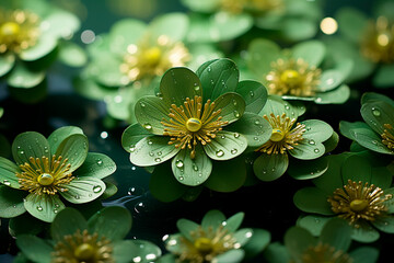 beautiful green leaves, close up,Generative AI	