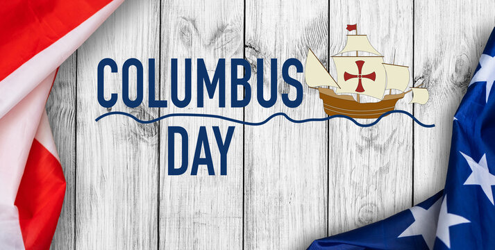 National USA holiday . COLUMBUS DAY. 3d illustration