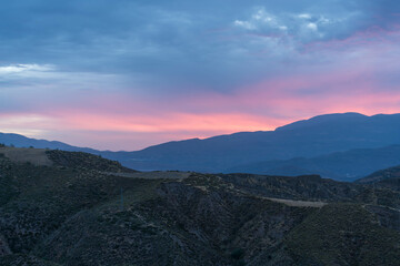 Golden hour at dawn in the south of Granada