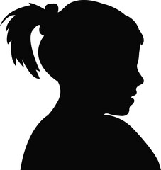 a girl head silhouette vector