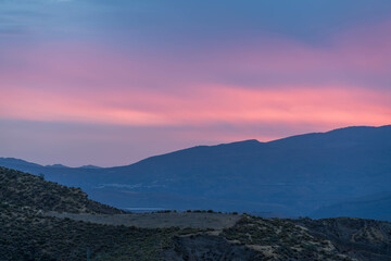 Naklejka premium Golden hour at dawn in the south of Granada
