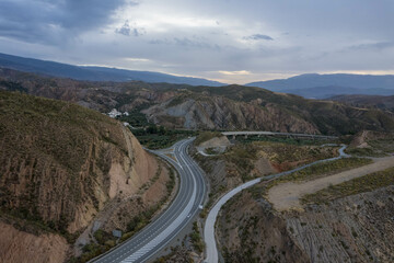 road through the mountains in the south of Granada