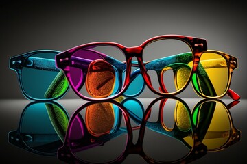 Colorful glasses. Generative AI