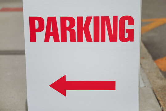 Park Here sign, representing space, convenience, access, and designated areas for specific purposes. Conceptual urban element