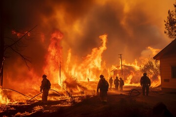 Fototapeta premium burning house.