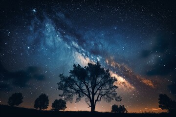 Starry night sky with Milky Way. Generative AI