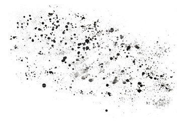 Splatter of black paint isolated on a transparent png background. Stock photo