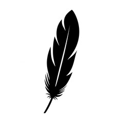 Feather black silhouette vector illustration