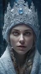 Snowmaiden, portrait of beautiful woman