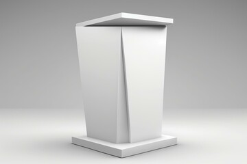 3D white podium for product displays or presentations. Generative AI