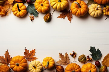 autumn background with pumpkin and leaves