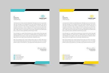 Modern Corporate Business Letterhead Design Template With Red, Blue, Green and Yellow