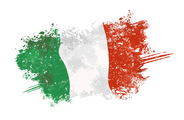 Italy, Italian flag with grunge effect - vector illustration
