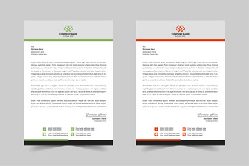 Modern Corporate Business Letterhead Design Template With Red, Blue, Green and Yellow