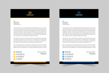 Modern Corporate Business Letterhead Design Template With Red, Blue, Green and Yellow - obrazy, fototapety, plakaty