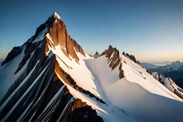 A breathless syndicate of a snowcapped batch request bathed in the affectionate crust of the rising sunlight. Creative resource, AI Generated