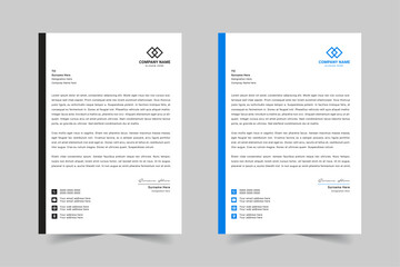 Modern Corporate Business Letterhead Design Template With Red, Blue, Green and Yellow