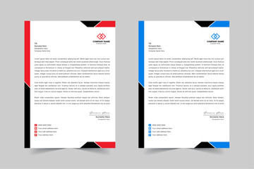 Modern Corporate Business Letterhead Design Template With Red, Blue, Green and Yellow © Mahfuz Hossain