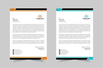 Modern Corporate Business Letterhead Design Template With Red, Blue, Green and Yellow