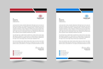 Modern Corporate Business Letterhead Design Template With Red, Blue, Green and Yellow