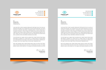 Modern Corporate Business Letterhead Design Template With Red, Blue, Green and Yellow