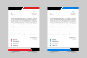 Modern Corporate Business Letterhead Design Template With Red, Blue, Green and Yellow