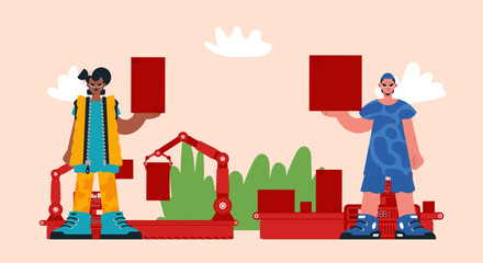 A Vector Organize of the Progress Bunch, Organizing Bundles Along Transport Lines, Gathering the Control of People and Ampleness in Bringing Bundles to Your Doorstep.