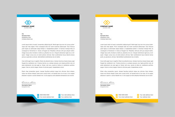 Modern Corporate Business Letterhead Design Template With Red, Blue, Green and Yellow
