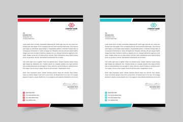 Obraz premium Modern Corporate Business Letterhead Design Template With Red, Blue, Green and Yellow
