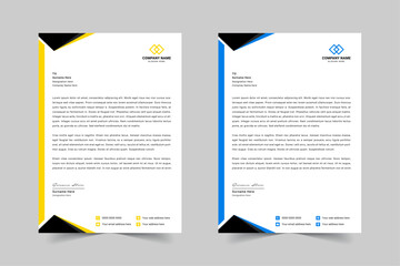 Modern Corporate Business Letterhead Design Template With Red, Blue, Green and Yellow
