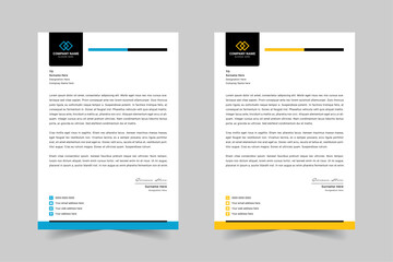 Modern Corporate Business Letterhead Design Template With Red, Blue, Green and Yellow