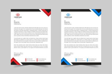 Modern Corporate Business Letterhead Design Template With Red, Blue, Green and Yellow