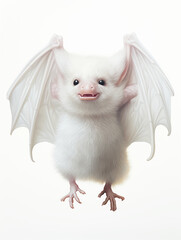 Albino white the bat is a cute vampire rare snowy