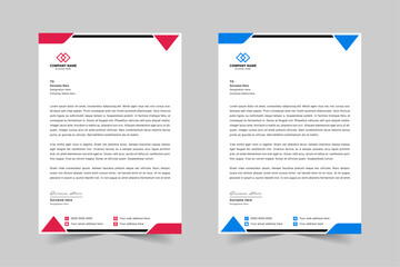 Modern Corporate Business Letterhead Design Template With Red, Blue, Green and Yellow