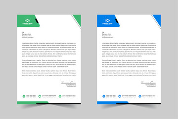 Modern Corporate Business Letterhead Design Template With Red, Blue, Green and Yellow