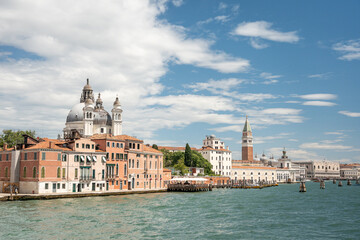Fototapeta na wymiar Basilica di Santa Maria della Salute, arial view, Venice, Italy