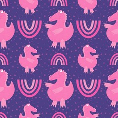 Cartoon summer animals seamless crocodile pattern for fabrics and wrapping paper and kids clothes print