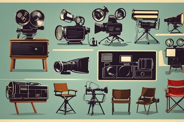 A wall with different objects on it Generative AI