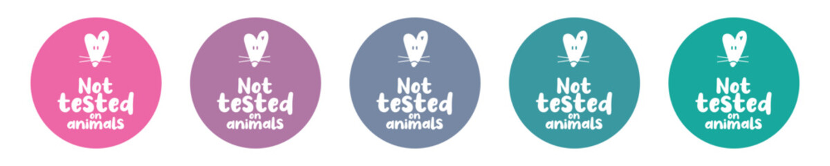 Not tested on animals label, set of stickers, label background