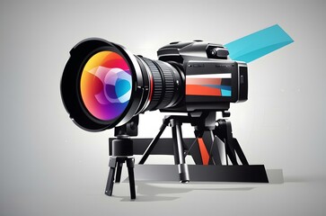 A camera with a blue light Generative AI