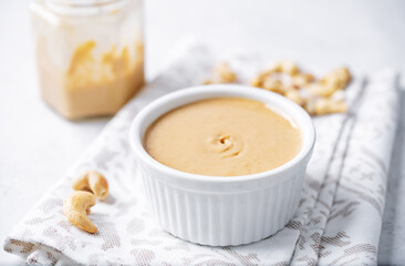 Cashews butter in a bowl