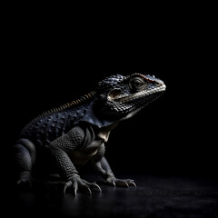 Obraz premium Lizard on a black background