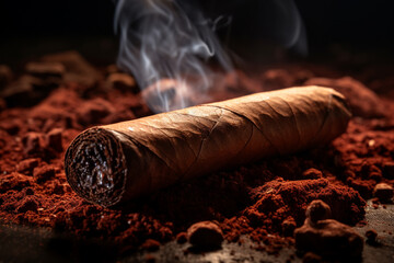 Cigar, cylindrical tobacco leaf twist, smoked, Cuban, tobacco smoking process, Smoking a twist, cigarettes in pure form, rolled tobacco, elegantly luxurious gentlemanly style.