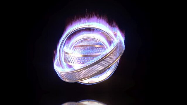 Blue fire rings intro able to loop seamless