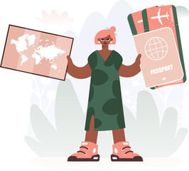 Travel of Scheme. Plenteous lady with Around the world id and Discussion around Tickets.